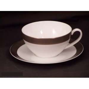  Wedgwood Satine Platinum #501335 Cappucino Cups & Saucers 