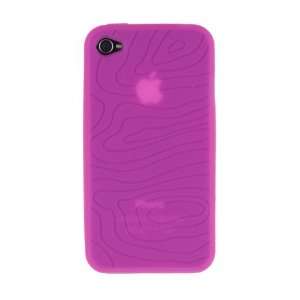  Hot Pink Textured Silicone Case for Apple iPhone 4 (Fits 