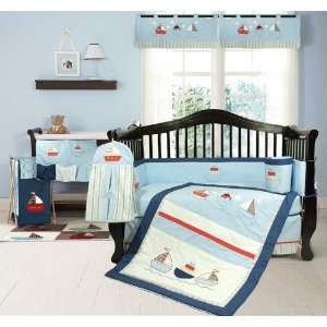 Boutique Sailor Baby Boy Crib Bedding Set   8 PCS (100% Cotton Fabrics 