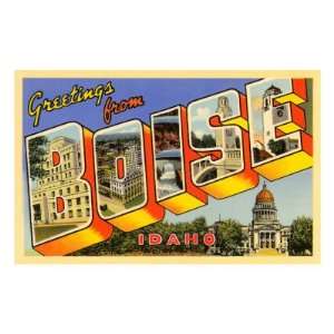  Greetings from Boise, Idaho MasterPoster Print, 12x18 