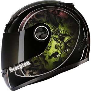  Scorpion EXO 400 Motorcycle Helmet   Skull Bucket Graphic 