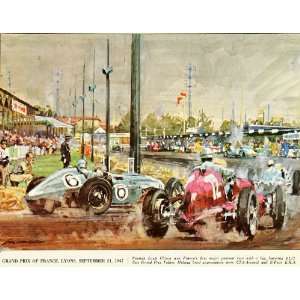   Louis Chiron Race Car Racing   Original Color Print