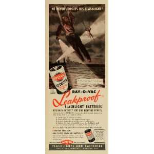  1943 Ad Ray O Vac Flashlight Batteries World War II 