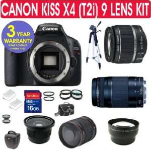  Canon Rebel KISS X4 (T2i) Digital SLR Camera + Deluxe 