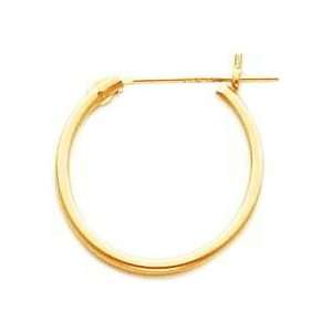  14K Yellow Gold Hoop Earrings Polished Jewelry New AW 