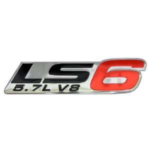 LS6 5.7L V8 Red Engine Emblem Badge Highly Polished Aluminum Chrome 