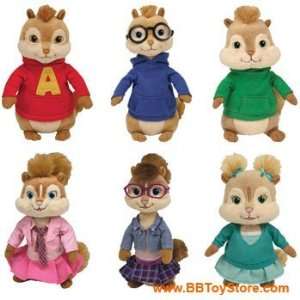  Ty Alvin and the Chipmunks Complete Beanie Baby Collection 