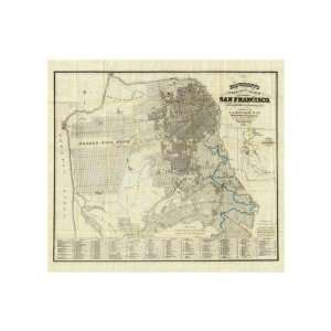 Official Guide Map of City and County of San Francisco, c.1873 Giclee 