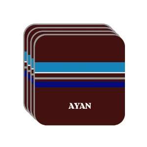 Personal Name Gift   AYAN Set of 4 Mini Mousepad Coasters (blue 