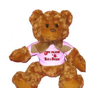  Give Blood Tease a Boxer Plush Teddy Bear with WHITE T 