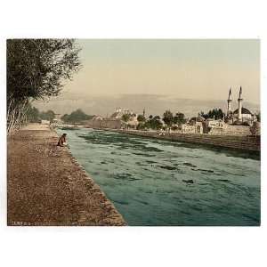  Photochrom Reprint of The stream of Barada, Damascus, Holy 