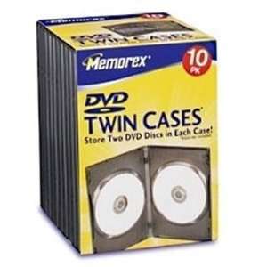  10/Pk Plastic Twin DVD Video Movie Cases D56855 