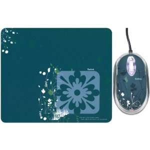  Saitek Expressions PM46PP Mouse & Pad   Petal Print Design 