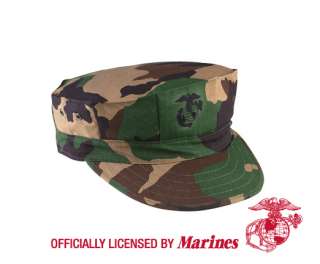 New US Marine Corps Woodland Camo Rip Stop Cap w/Emblem  