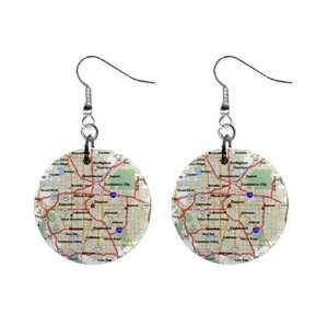  Denver Colorado Map Dangle Earrings Jewelry 1 inch Buttons 