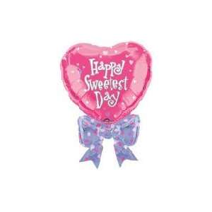  32 Sweetest Day Heart & Bow (B19)   Mylar Balloon Foil 
