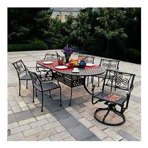  Vienna Collection Cast Aluminum 72 Oval Dining Set   7 