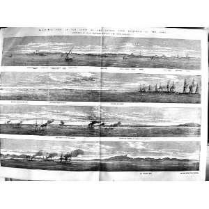  1854 View Coast Crimea Eupatoria Alma Ships Tuzla War