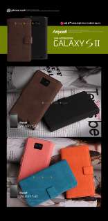 Color Leather Diary Type Case for Galaxy S2 ORANGE  