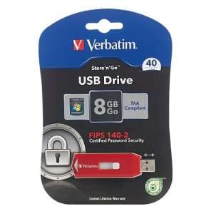  Verbatim Certified USB Drive, Password Protected, 8GB, MN 