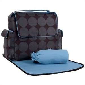    OiOi 6058 Charcoal and Turquoise Dot Messenger Diaper Bag Baby