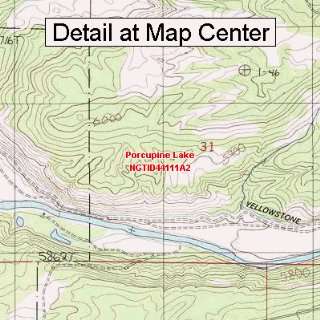 USGS Topographic Quadrangle Map   Porcupine Lake, Idaho (Folded 