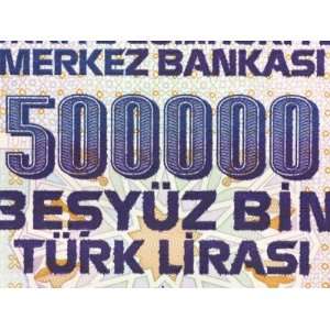  Close Up of Text and Numbers on Turkish Paper Currency 