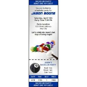  Billiards Bachelor Party Ticket Invitation Health 