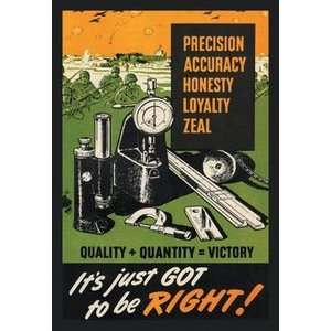 Quality + Quantity  Victory   12x18 Framed Print in Gold Frame (17x23 