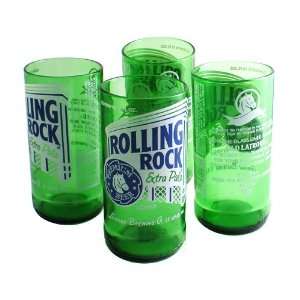  Recycled Rolling Rock Tumbler Glasses (Set of 4) Kitchen 