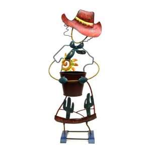   Cowgirl Standing Metal Planter Shannon BACKORDERED 