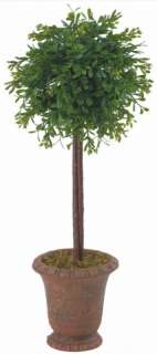 This set of 4 artificial potted ball boxwood topiaries make a great 