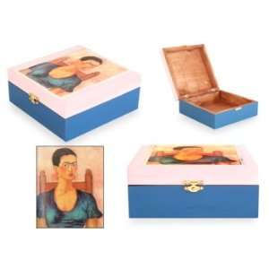 Wood box, Frida Kahlo in Blue 
