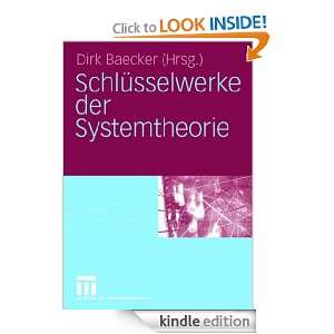   Systemtheorie (German Edition) Dirk Baecker  Kindle Store