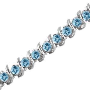    5 CT Blue Topaz Bracelet 14K White Gold FineDiamonds9 Jewelry