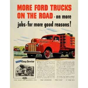  1945 Ad Vintage Ford Johansson Truck Specifications Hauling Farming 