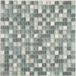  Troya 5/8 x 5/8 Blue Crystile Blends Glossy Glass and 