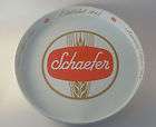 Vintage Schaefer Beer 12 Round Tin Serving Tray White  