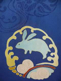 Antique Subdued Blue Kimono w/Kinsai, Rabbit J839  