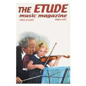  Etude Violin Lesson 24X36 Giclee Paper