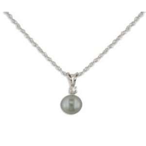   and Black Akoya Cultured Pearl Pendant with Chain Katarina Jewelry
