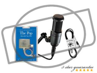 Audio Technica AT2020 Condenser Mic + Pop Filter + Cable 4961310100858 