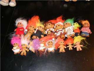 105 Vintage Troll Doll Lot DAM Russ TNT Ace 3 SIZES Character  