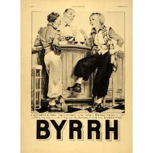  1936 French Ad Byrrh Wine Bar Women Leonnec Lithograph 