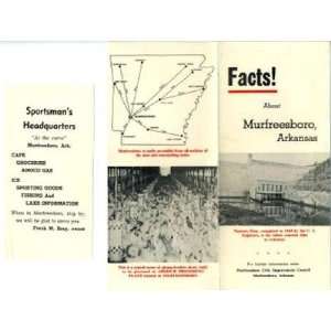    Murfreesboro Arkansas Facts Brochure 1950s + 