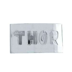  Thor Block Silver Etched Belt Buckle 