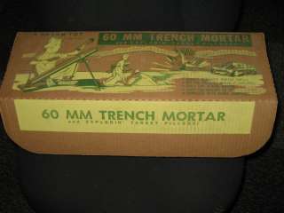 KUSAN 1950s 60mm US Army trench mortar toy gun playset bomb unused MIB 
