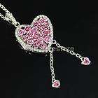 New 8GB Pink Flower Heart Necklace Jewelry USB 2.0 Flash Memory Pen 