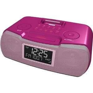  Pink AM/FM RDS Atomic Clock Radio With iPod® Dock GPS 