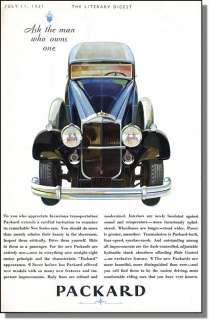 1931 Luxurious Transportation   Packard Car Ad  